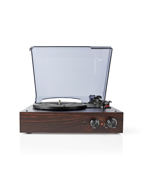 NEDIS TOCADISCOS 33 | 45 | 78 RPM | 18 W |CONVERSIÓN A MP3 | ABS | MDF | MARRÓN