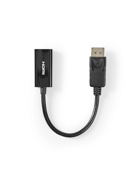 NEDIS CABLE DISPLAYPORT MACHO | SALIDA HDMI ™ | 4K@30HZ | NIQUELADO | 0.20 M | REDONDO | PVC | NEGRO
